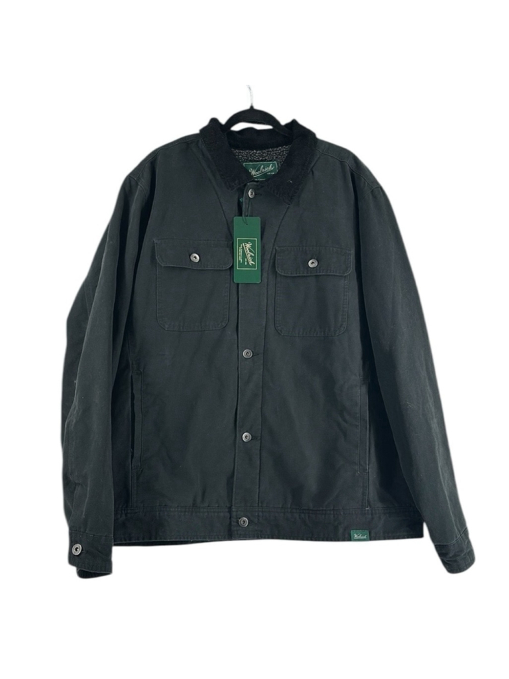 Woolrich chore jacket Black warm work Pocket Button Up Shirt jacket sz XL NWT